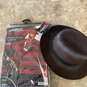 Freddy Krueger Halloween Sweater and Hat Set